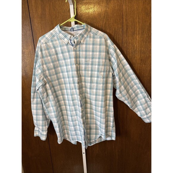 Ariat Other - Ariat PRO Series button Front men's XL Shirt Plaid Blue White long sleeve Logo